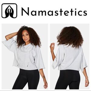 Namastetics Hoodie Cropped Athleisure XL Gray Lounge Pullover NEW Grey